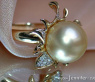 Pretty Golden Southsea Pearl Diamond Ring (Blossom Design)