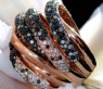 Opulent ring with black, natural brown & white diamonds