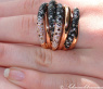 Opulent ring with black, natural brown & white diamonds