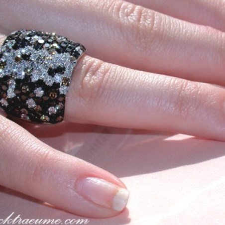 Magnificent Ring with Black, Natural Brown & White Diamonds