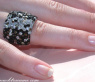 Magnificent Ring with Black, Natural Brown & White Diamonds