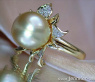 Pretty Golden Southsea Pearl Diamond Ring (Blossom Design)