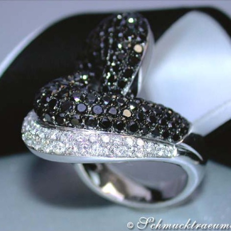 Magnificent Black & White Diamond Ring