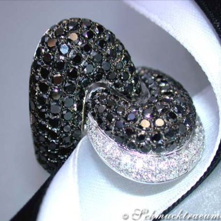 Magnificent Black & White Diamond Ring