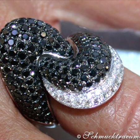 Magnificent Black & White Diamond Ring