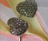 Cute Brown Diamond Heart Ring