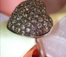 Cute Brown Diamond Heart Ring