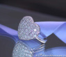 Cute Diamond Heart Ring