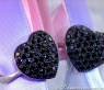 Cute Black Diamond Heart Ring