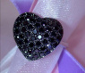 Cute Black Diamond Heart Ring