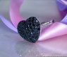 Cute Black Diamond Heart Ring