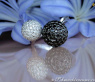 Pave Ball Ring with Black & White Diamonds