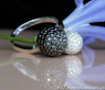 Pave Ball Ring with Black & White Diamonds