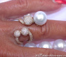 Südseeperle Ring mit Brillanten Pavé Kugeln