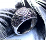 Attractive Black & White Diamond Heart Ring