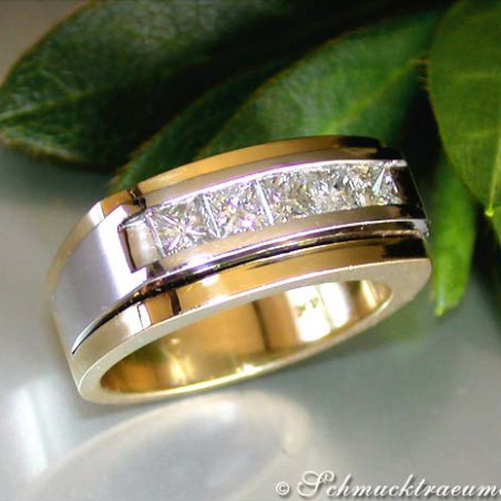 Heavy Men's Ring with Diamonds