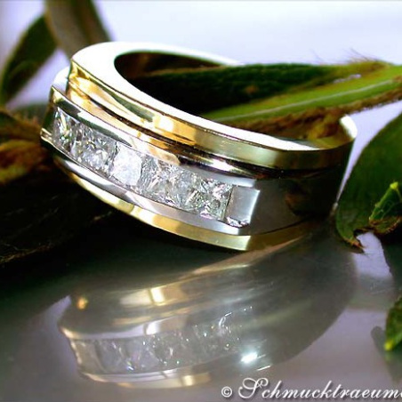 Heavy Men's Ring with Diamonds