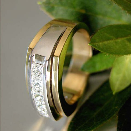 Heavy Men's Ring with Diamonds