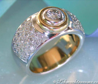 Stately Diamond Solitaire Ring (Two Tone Finish)