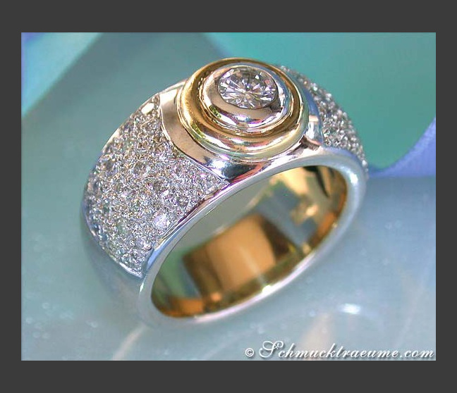 Stately Diamond Solitaire Ring (Two Tone Finish) Stately Diamond Solitaire Ring (Two Tone Finish)