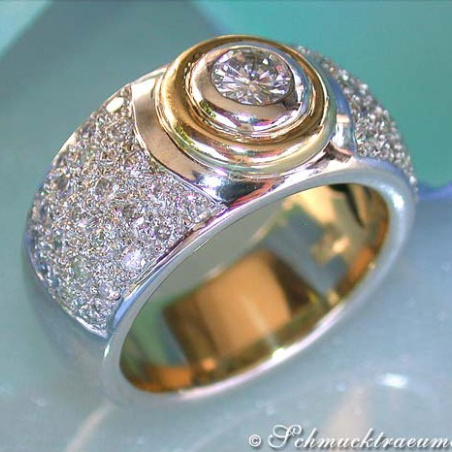 Stately Diamond Solitaire Ring (Two Tone Finish)