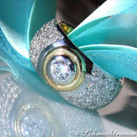 Stately Diamond Solitaire Ring (Two Tone Finish)