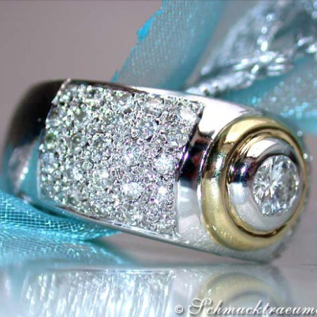 Stately Diamond Solitaire Ring (Two Tone Finish)