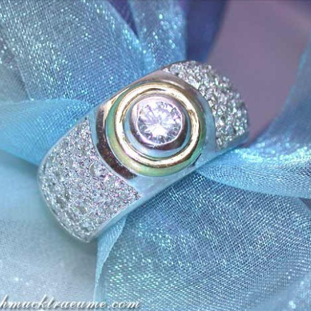 Stately Diamond Solitaire Ring (Two Tone Finish)