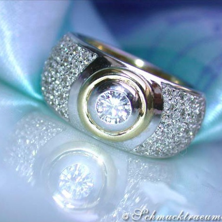 Stately Diamond Solitaire Ring (Two Tone Finish)