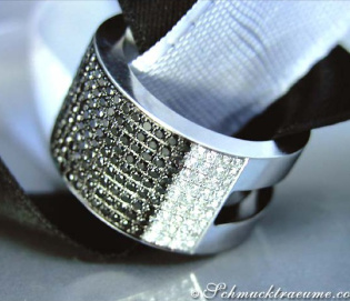 Plain Black & White Diamond Band