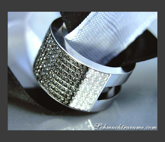 Plain Black & White Diamond Band Plain Black & White Diamond Band