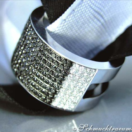 Plain Black & White Diamond Band