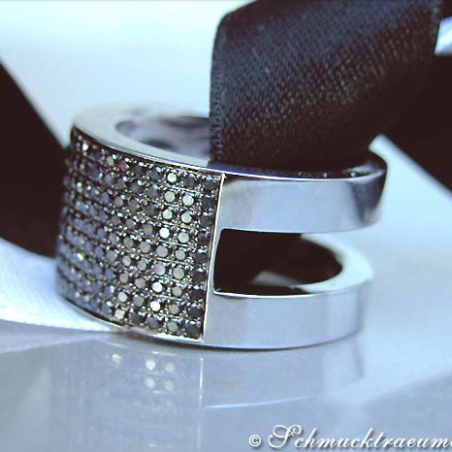 Plain Black & White Diamond Band