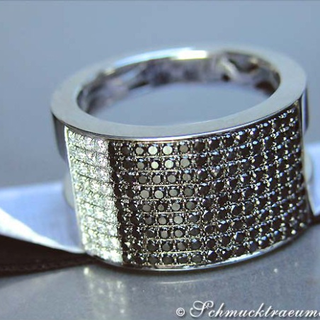 Plain Black & White Diamond Band