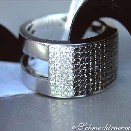 Plain Black & White Diamond Band