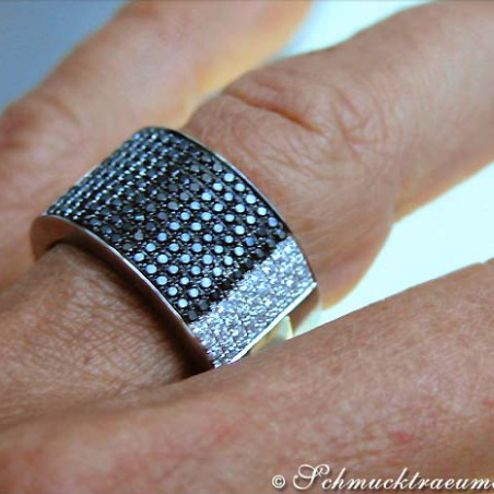 Plain Black & White Diamond Band
