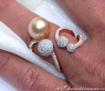 Wonderful Golden Southsea Pearl Ring with Diamonds