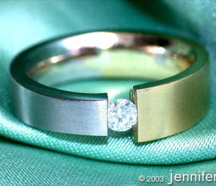 Minimalist Diamond Solitaire Ring (Two Tone Finish)