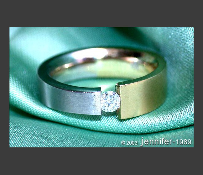Minimalist Diamond Solitaire Ring (Two Tone Finish) Minimalist Diamond Solitaire Ring (Two Tone Finish)
