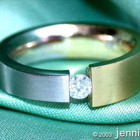 Minimalist Diamond Solitaire Ring (Two Tone Finish)