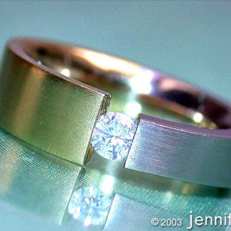 Minimalist Diamond Solitaire Ring (Two Tone Finish)