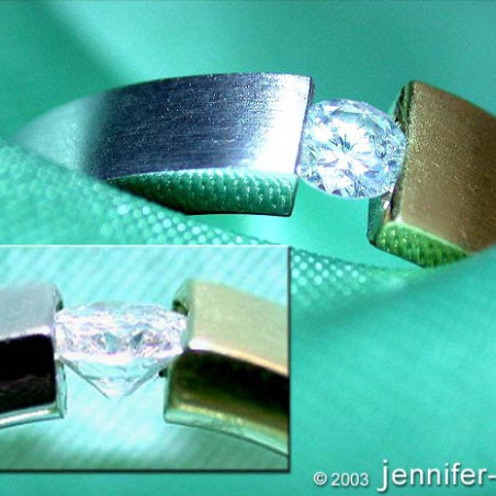 Minimalist Diamond Solitaire Ring (Two Tone Finish)
