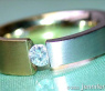Minimalist Diamond Solitaire Ring (Two Tone Finish)