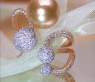 Wonderful Golden Southsea Pearl Ring with Diamonds