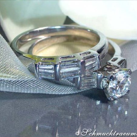 Diamond Solitaire Ring incl. Stacking Ring