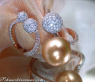 Wonderful Golden Southsea Pearl Ring with Diamonds