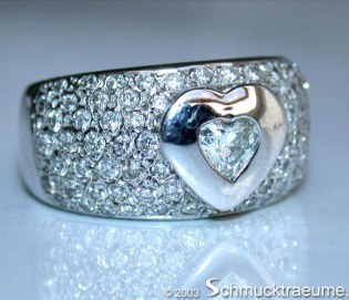 Stately Diamond Heart Solitaire Ring