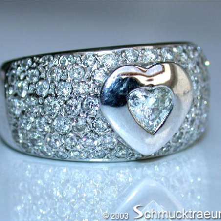 Stately Diamond Heart Solitaire Ring