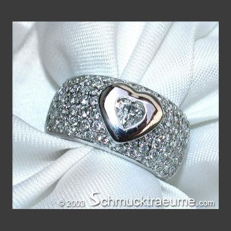 Stately Diamond Heart Solitaire Ring