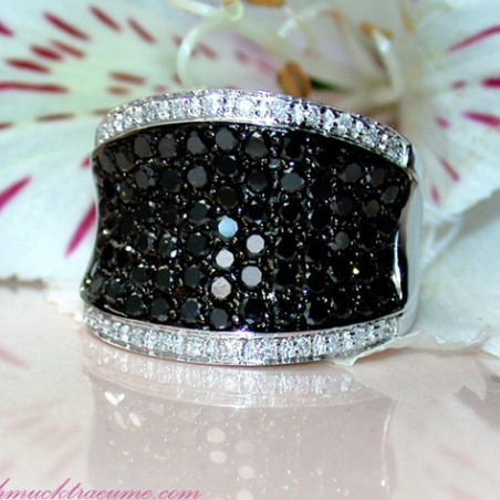 Brillanten & schwarze Diamanten Ring